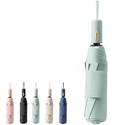 French Style Travel Compact Folding Umbrella with 7CM(2.76in) Hook and Loop Strips/8Ribs/Lightwei...