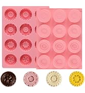 Vidotim 2Pcs 3D Round Silicone Tire Mold for Chocolate, 12-Cavity Silicone Truck Wheel Mold for C...