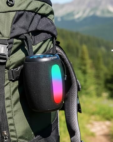 Lightweight and compact, portable speaker to carry with you.