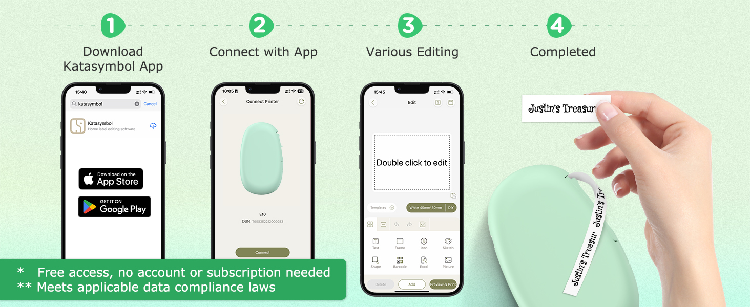 Easy label App: Print in 4 simple steps