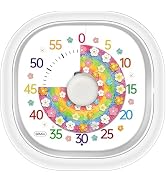 Noubnea Visual Timer for Kids – 60 Minute Silent Timer with Color-Flower Shrinking Disk Battery O...