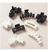 8 Pcs Hair Clips for Women, Stylish Flower Claw Clips for Thin Thick Curly Hair, Strong Hold & No...
