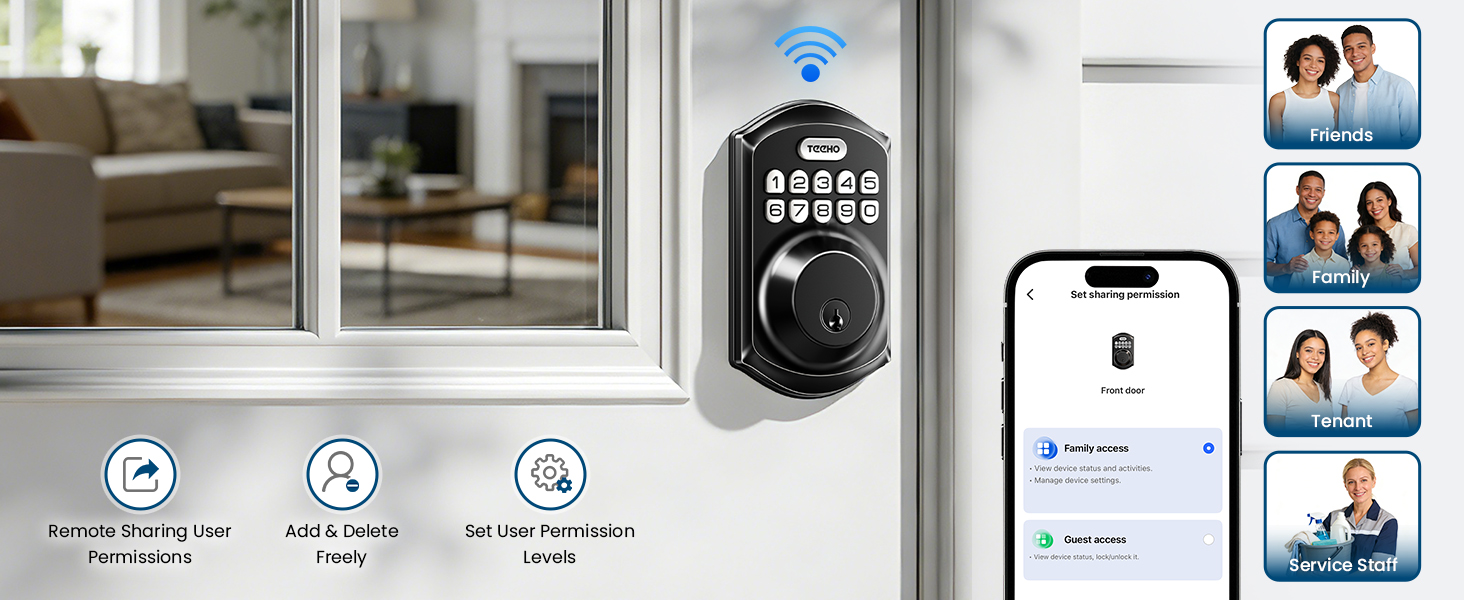 Easily share and manage access permission, giving full control over who can enter your home anytime