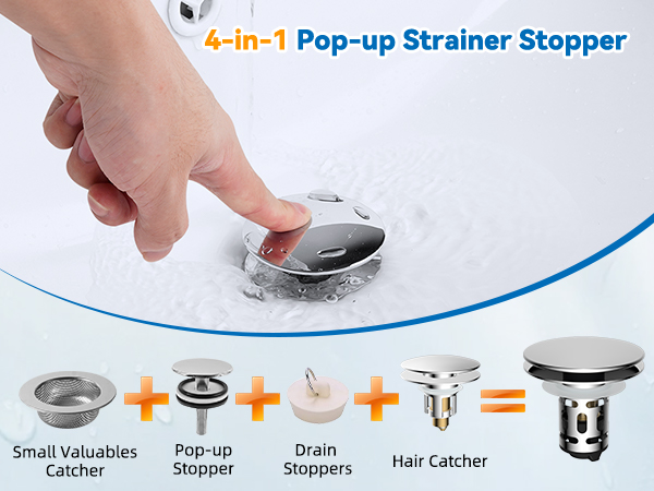 anti clogging pop up strainer