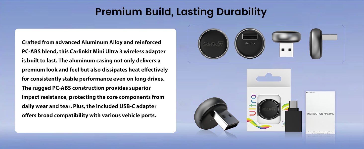 carlinkit mini ultra 3 high quality material wireless carplay adapter for iphone