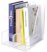 Magazine Holder, Clear Acrylic Desk Organizers, File Organizer for Desk, Magazine Rack- Desktop B...