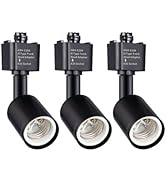 mirrea H Type Track Lighting Head to E26 Medium Screw Base Adapter Light Direction Adjustable Pac...