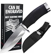 Hunting Knife with Sheath - Fixed Blade Sharp with Rubber Handle - Survival Knives - Best Tactica...