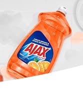 Ajax Ultra Liquid Dish Soap Orange Scent,Triple Action, Mess-Free, Easy-Flip Cap, 52 fl oz Bottle