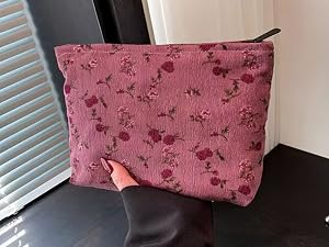 red rose makeup bag