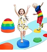 Premkid Stepping Stones for Kids, Set of 5 Pcs Balance Beam for Promote Coordination, Kids Outdoo...