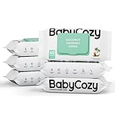 Baby Wipes, Cleansing & Moisturizing 2-in-1 Babycozy Sensitive Baby Wipes, 100% Vegetable Fiber &...