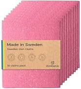 The EcoGurus Premium Swedish Dishcloths for Kitchen (10 x Watermelon) Multi-Surface, Cellulose & ...
