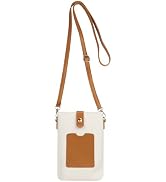 Energather Phone Bag, Color Block PU Leather Small Crossbody Bags for Women, Crossbody Phone Purs...