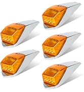 WUSHIXAN 5PCS Truck Cab Marker Light 17 LED Amber Cab Roof Top Marker Clearance Running Lights w/...
