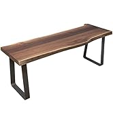 Live Edge Bench, Wooden Bench w/Golden Base, Industrial or Rustic Bench, Unique Table, Bedroom, o...