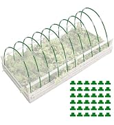 joyhalo Garden Hoops for Raised Beds,50pcs Greenhouse Hoops, Rust-Free Coated Fiberglass 10ft Gar...