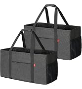 LHZK Standing Extra Large Utility Tote Bag with Metal Wire Frame and the Sides Rinforced, Large C...
