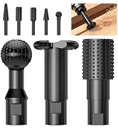 BURMONG 8Pcs Ball Gouge Rotary Burr & Rasp Set for Wood– 3-PC 5/8-11 Sphere & 5-PC 1/4" Hex Shank...