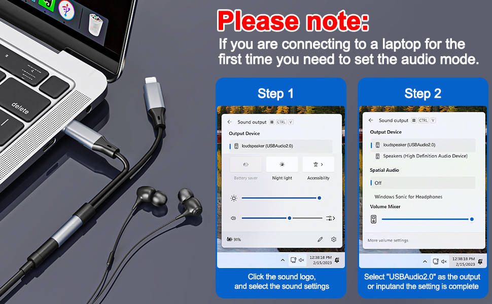 aux to usbc and lightning