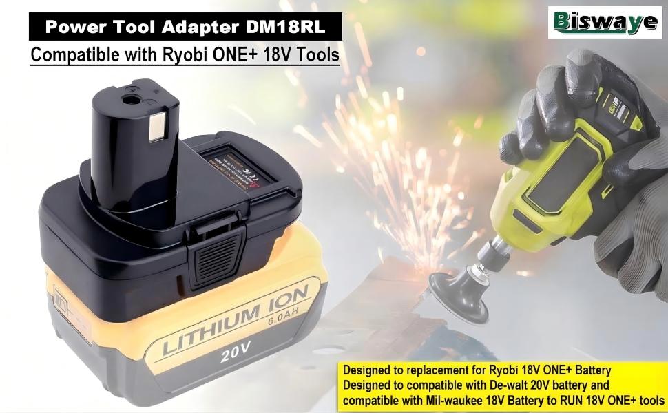 This battery adapter DM18RL compatible with Ryobi 18V one+ tool Battery