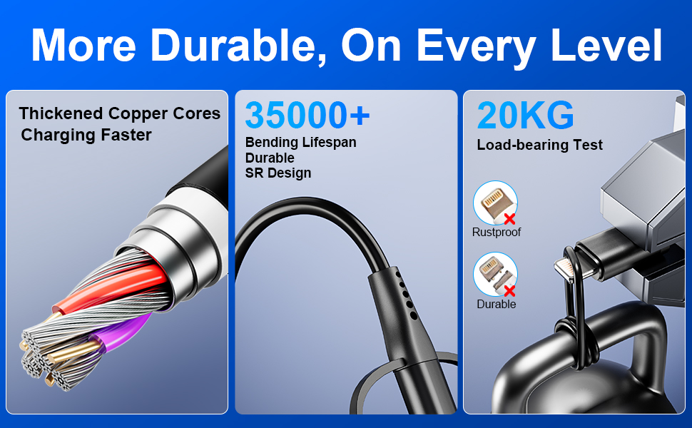 usb a to usb c and lightning cable