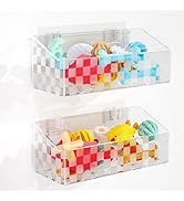 Bath Toy Storage Holder, Bathtub Toy Storage Quick-Dry, Clear Bath Toy Holder for Tub, Bath Toy O...