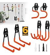 Donext 6 Pack Garage Hooks Heavy Duty, Steel Utility Garage Storage Hooks, Wall Mount Hanger Orga...