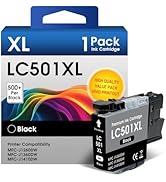 INKMATE LC501XL Black Ink Cartridges Replacement for Brother LC501 XL LC501 LC501BK Printer Ink H...