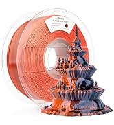 AMOLEN Silk PLA 3D Printer Filament, Dual Color Black Orange PLA 1.75mm, Shiny Color Change Filam...