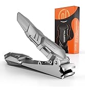 INXEN Nail Clippers for Men with Catcher, Sharp Nail Clippers of No Splash Self-Collecting, Stain...