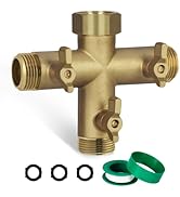 DTRK 3 Way High Flow Heavy Duty Garden Hose Splitter, 3/4" Spigot Faucet Connectors with 3 Rubber...