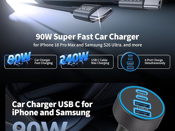 car charger usb c fast charge