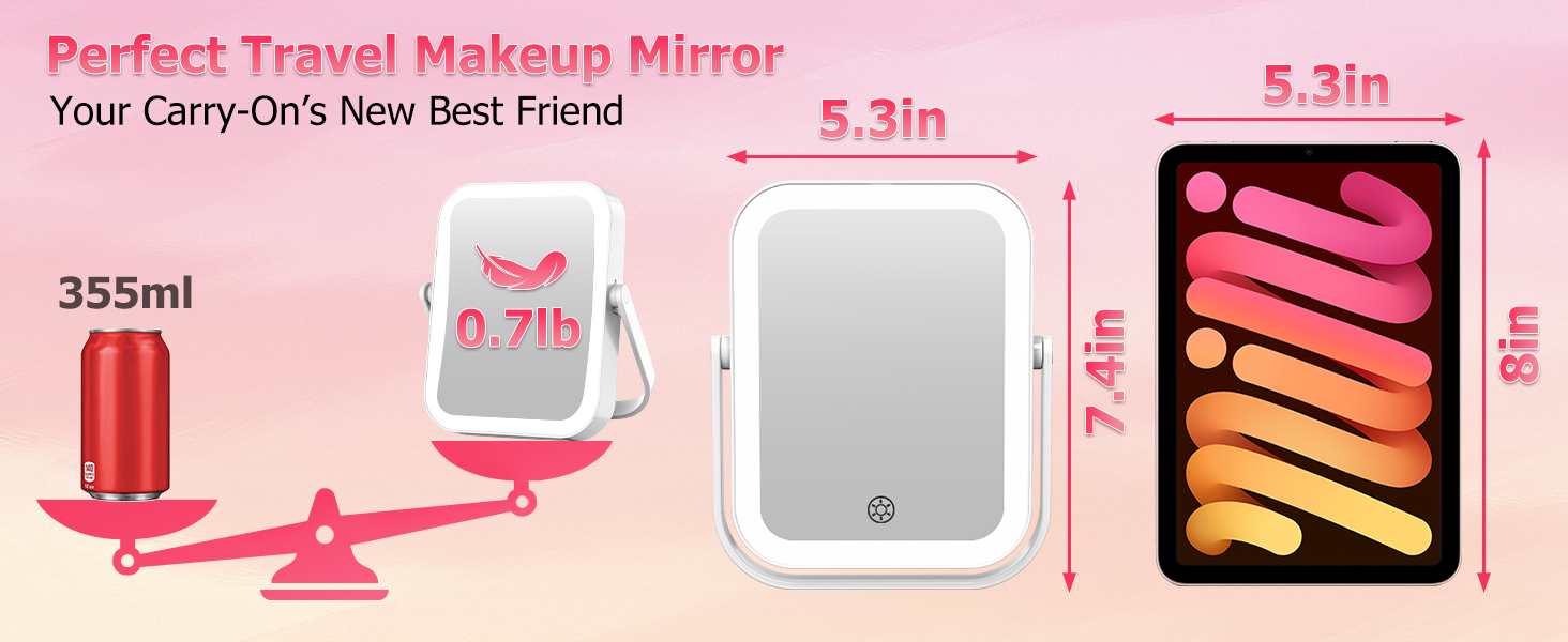 magnifying mirror with light