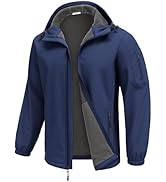 COOFANDY Men's Hooded Softshell Jacket Waterproof Fleece Lined Windbreaker Lightweight Outdoor Hi...