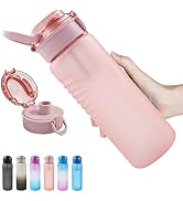 Kerilyn 32oz Water Bottle, Leakproof BPA Free Drinking Sports Water Bottle, Large Durable Gym Pla...