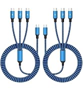 USB C Splitter Cable Multi Charging Cable, Nylon USB C Splitter Cable, Multiple Charger Cord with...