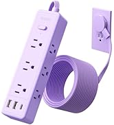 Purple Power Strip, NTONPOWER Surge Protector Purple Extension Cord 5FT, 9 Outlets 3 USB (1 USB C...