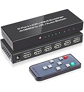(Newest Version) ROOFULL 5 Port 4K HDMI Switch with Remote Premium 5 in 1 Out UHD 4K@60Hz HDMI 2....