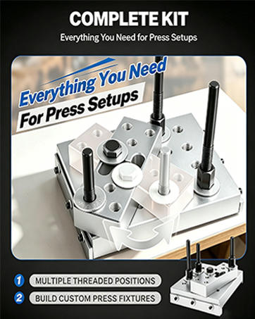 ZKTOOL Universal Drill Press Support Block Plate Tool Set Kit, 30 Ton