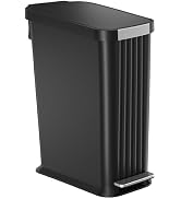 iTouchless SoftStep 50 L / 13.2 Gallon Slim Step Pedal Kitchen Trash Can with Odor Filter, Indoor...