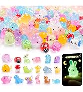 120PCS Mini Resin Animals Bulk, 24 Styles Glow in The Dark Animal Figures | Multicolor and Cute A...