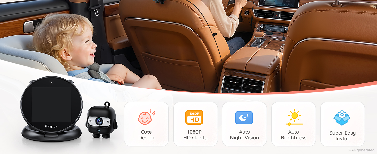Baby Car Camera Monitor Rear-Facing