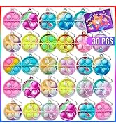ONKULL Pop Keychain Fidget Toys , 30 Pcs Pop Keychain Fidget Toys It for Kids Party Favors Mini ...