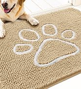OLANLY Dog Door Mat for Muddy Paws 30x20, Paw Print Design, Absorbs Moisture and Dirt, Absorbent ...
