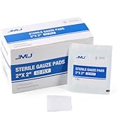 JMU Sterile Gauze Pads 2x2, 100 Pack, 12-ply Woven Sponges Cotton Medical Gauze Pads for Wound Ca...
