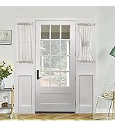 Demetex French Door Curtains Linen Semi Sheer Front Door Curtain Panels Small Privacy, 30 x 40 in...