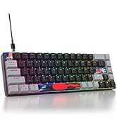 Owpkeenthy Portable 60% Percent Mechanical Gaming Keyboard, Mini Wired Ultra Compact RGB 68 Keys ...