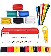 18 AWG Stranded Wire Kit – Silicone Coated Copper Wires 18 Gauge Pre-Tinned 16ft/5m Each Spool, 6...