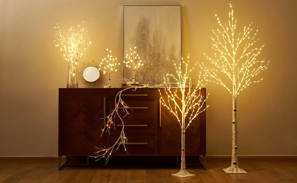 LITBLOOM lighted birch trees